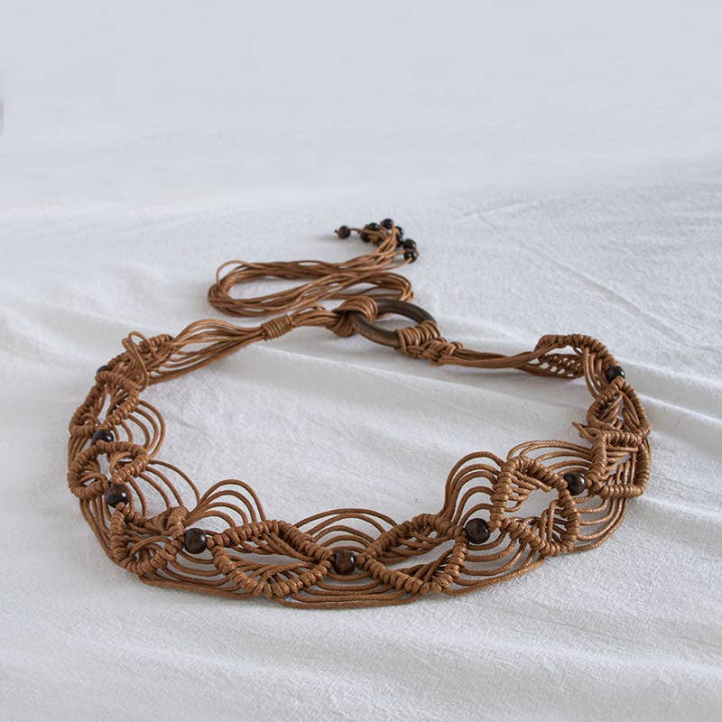 Bohemian Wax Cord Braided Belt