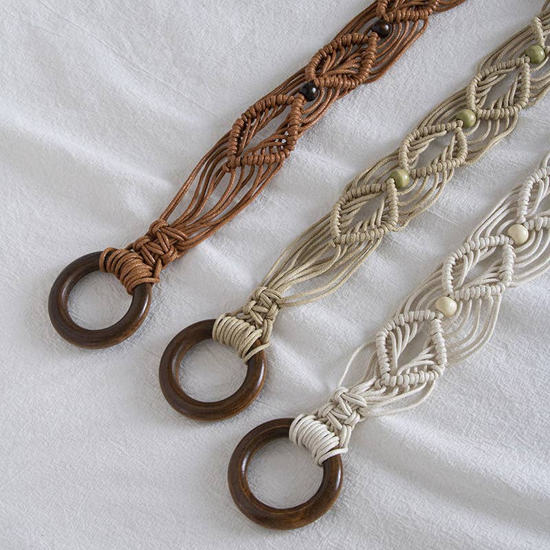 Bohemian Wax Cord Braided Belt