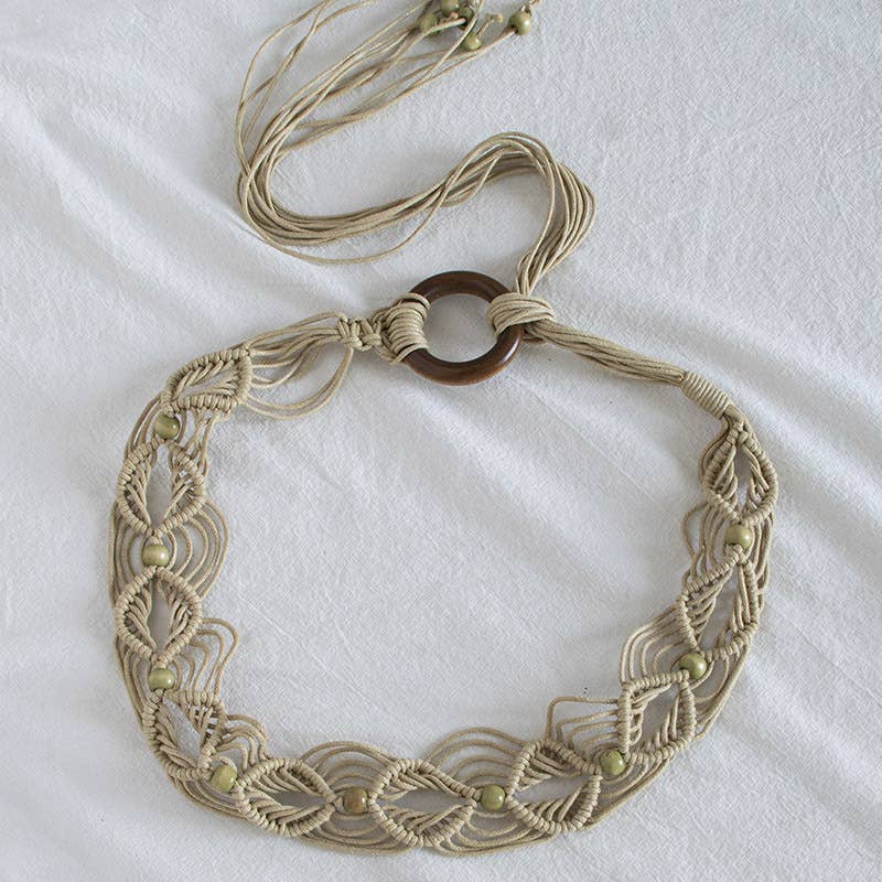 Bohemian Wax Cord Braided Belt