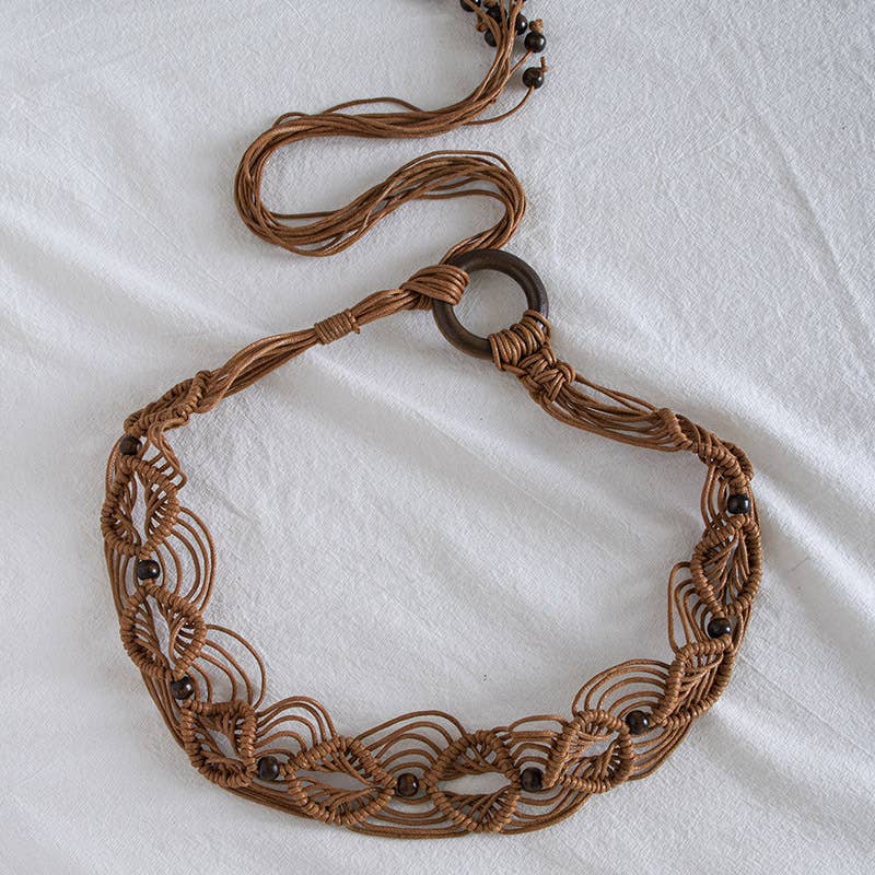 Bohemian Wax Cord Braided Belt