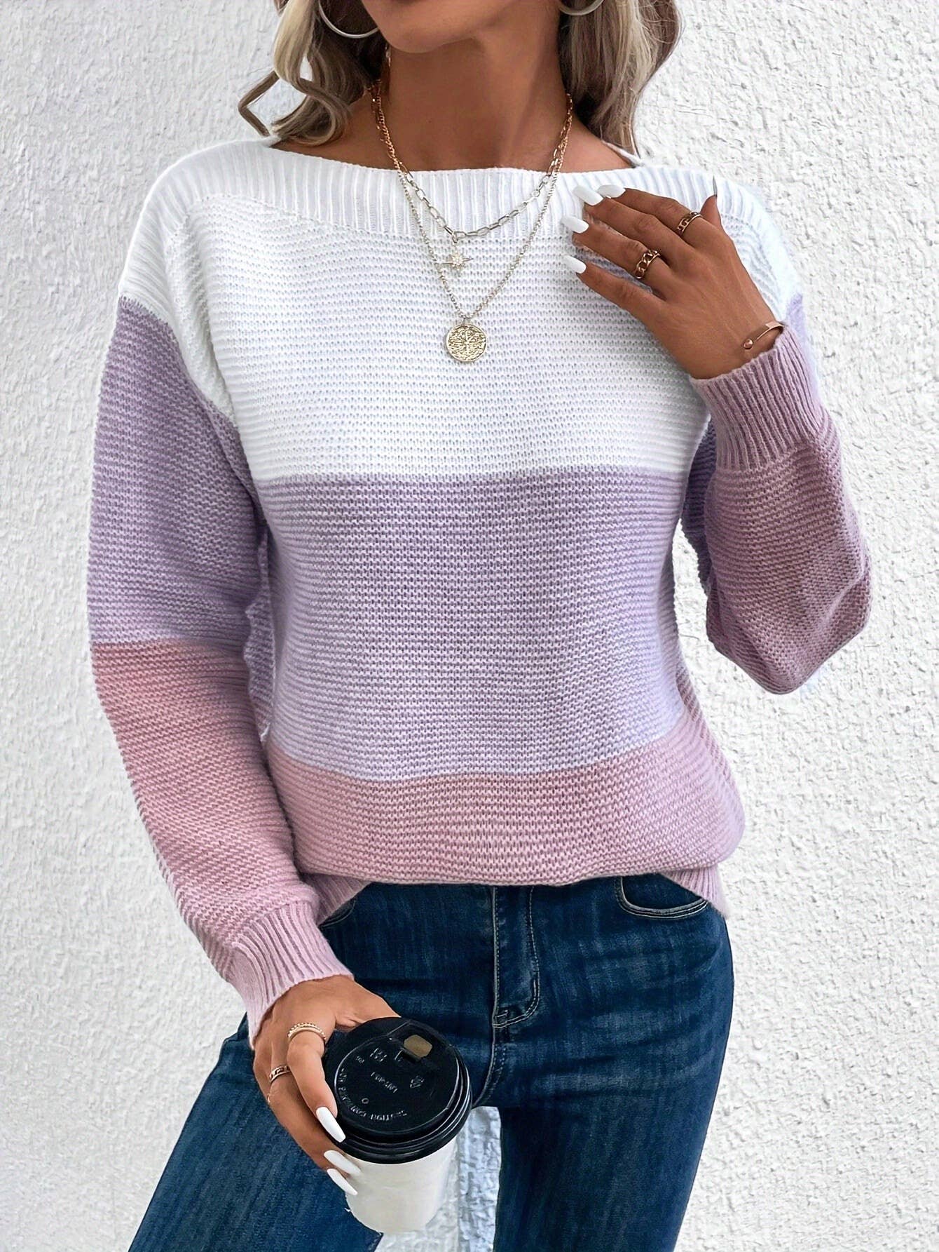 Color Blocks Patchwork Knit sweater