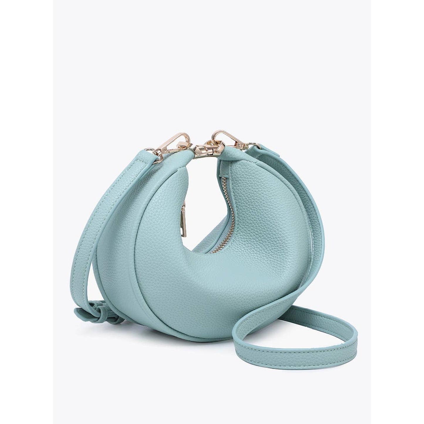Half-Moon Crossbody w/ Convertible Snap Purse/Bag-Light Seafoam