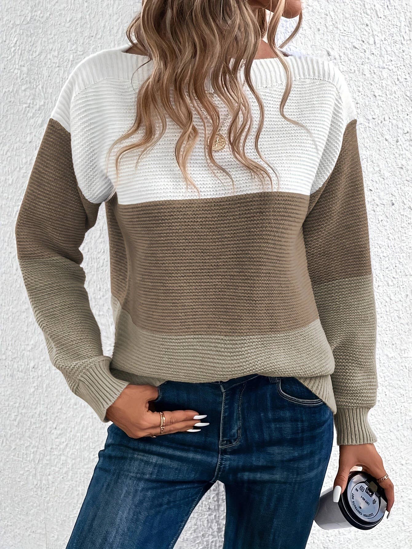 Color Blocks Patchwork Knit sweater